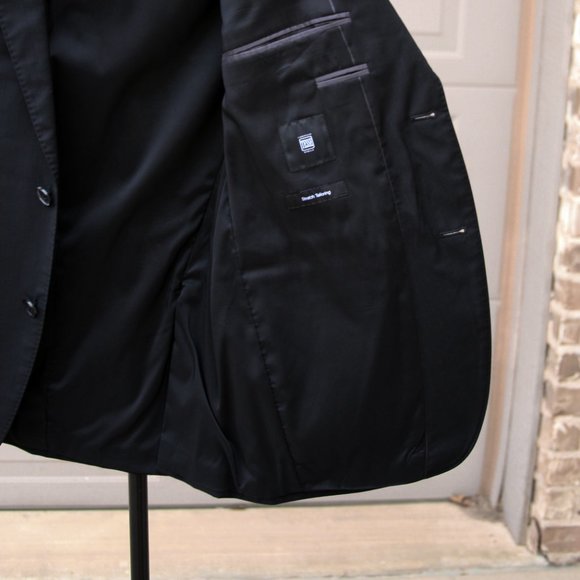 Hugo Boss Lanificio Tesse Biella Black Sport Coat Blazer Wool Jacket Size 40R - Picture 8 of 14